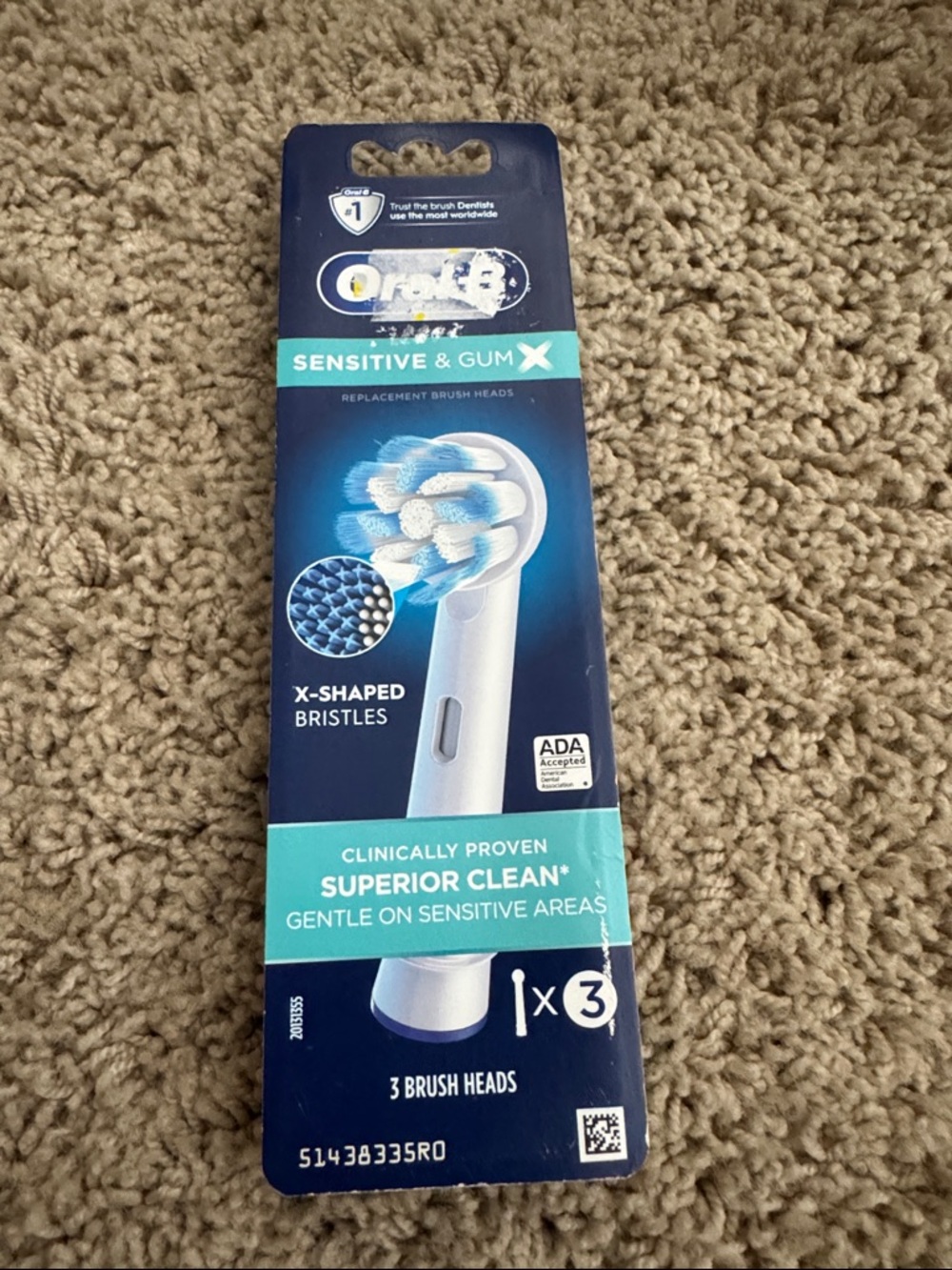 Oral‑B Sensitive Replacement Brush Heads - Blue/White